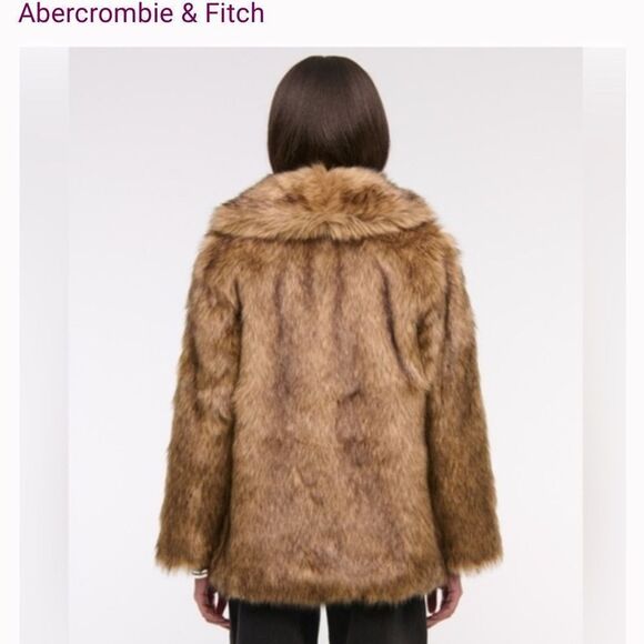 🔥 Abercrombie and fish Shawl Collar Faux Fur Coat Sz XXS new - Picture 5 of 9